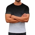 thumbnail image 2 of Men's Shirts Cotton,Men's Gradient T Shirt Short Sleeve Round Neck Tee Summer Tops, 2 of 9