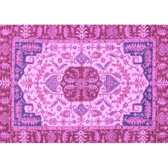 Ahgly Company Indoor Rectangle Abstract Purple Modern Area Rugs, 6' x 9'