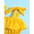 thumbnail image 6 of Infant Baby Girl Kids Two-Piece Swimsuits Cute Summer Tie-up Strap Crop Tops+Ruffle Tutu Shorts Toddlers Swimwear Beachwear 0-3Y, 6 of 10