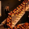 thumbnail image 6 of Halloween Pumpkin Garland 68 Inch Fall Leaf Decor For Mantle Staircase Porch Indoor Outdoor Autumn Thanksgiving Multicolor Party Decoration, 6 of 6