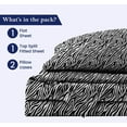 thumbnail image 3 of Top Split King Sheet Set for Adjustable Beds – 100% Egyptian Cotton, 800 Thread Count, 4-Piece Bed Sheets, Deep Pockets Fit up to 15", Zebra Print, Split 36" from Top, 3 of 5