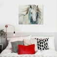 thumbnail image 4 of COMIO  Minimalist Watercolor Horse Portrait Blue Beige Canvas Third Wall Art, 4 of 4