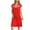 Red, variant on Baywell Women's Short Sleeve Nightgown Lace Trim V Neck Nightshirt Vintage Style Casual Lounge Dress S-2XL