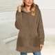 thumbnail image 2 of Tops casuales para mujer,Chaqueta con capucha de color liso para mujer, sudadera informal holgada, top de poliéster de manga larga para uso diario, sopatenor, 2 of 9
