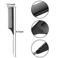 thumbnail image 2 of 3 Packs Rat Tail Comb Steel Pin Rat Tail Carbon Fiber Heat Resistant Teasing Combs with Stainless Steel Pintail, 2 of 6