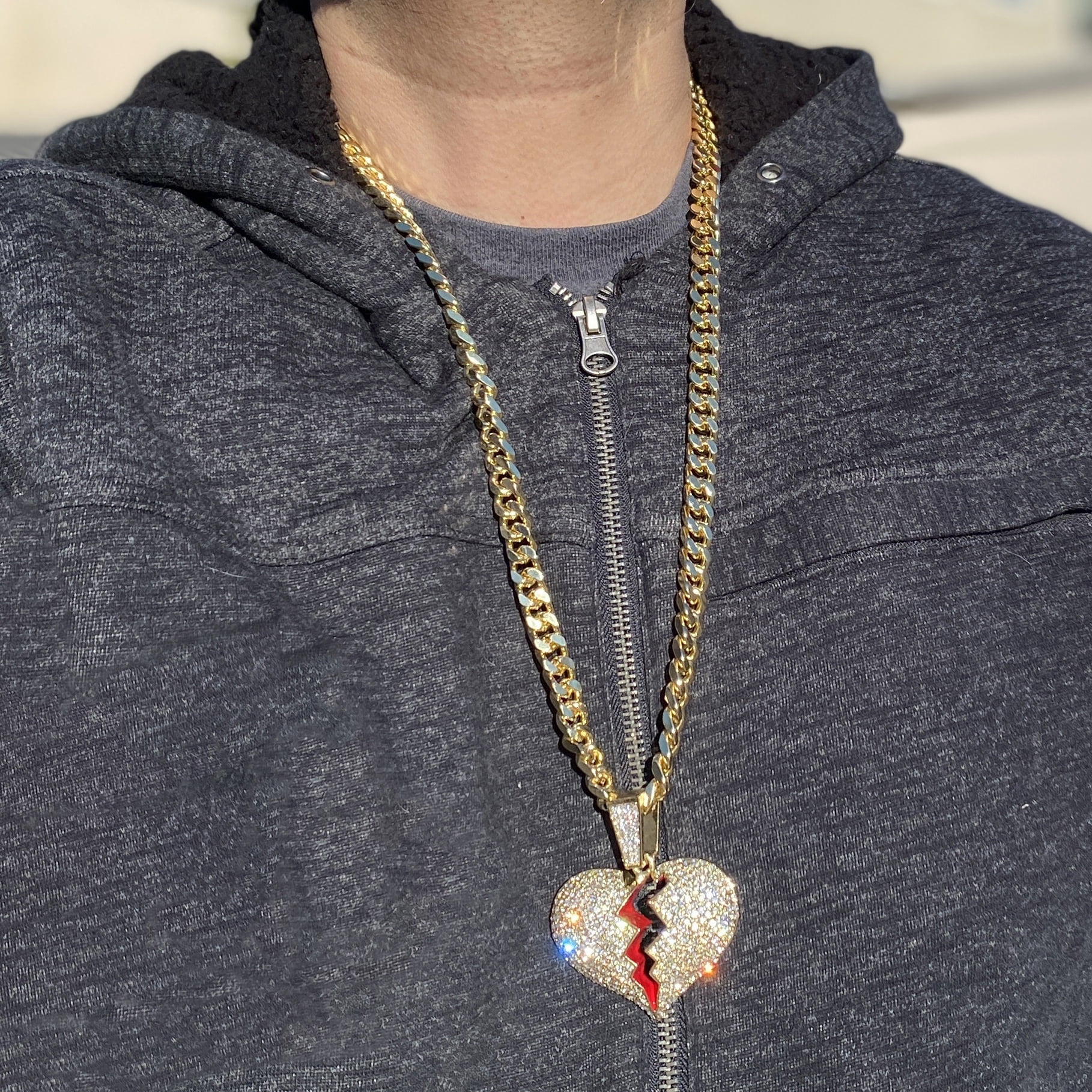 Heartbreak pendant cuban link best sale