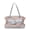 Blue pink 380x230x140, variant on Women PU Shoulder Handbag Large Capacity Retro Motorcycle Tote with Multiple Pockets for Commute (Blue Pink)