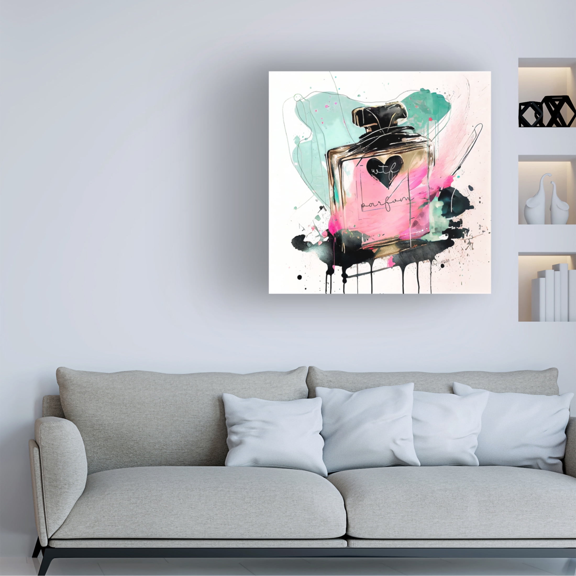 Canvas Wall Art - Sasha 'Fire Girl I' Wall Art for Living Room, Bedroom, or Office Décor by Trademark Fine Art - 14 x 14 Inches