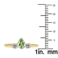thumbnail image 4 of SZUL Women's 1/2 Carat TW Pear Shape Green Amethyst and Diamond Ring in 10K Yellow Gold, 4 of 6