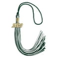 thumbnail image 2 of Hunter Green/White Mixed Color Graduation Tassel with Gold Date Drop, 2 of 2