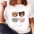 thumbnail image 2 of Casual Cute Bear Trend Cute Style Women‘s Short Sleeve Printed T-shirt Pattern T-shirt Top Fashion Summer Spring Printed Clothin, 2 of 7