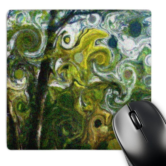 3dRose, Groovy Trees,Psychedelic swirling trees offer a different take on nature, MousePad