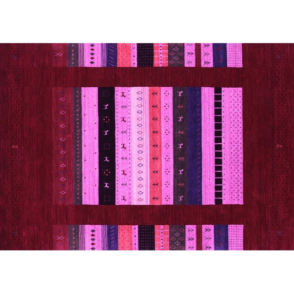Ahgly Company Indoor Rectangle Abstract Pink Contemporary Area Rugs, 3' x 5'