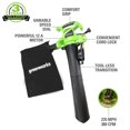 thumbnail image 2 of Greenworks 12-Amp 380 CFM Corded Leaf Blower/Vacuum, 2 of 8