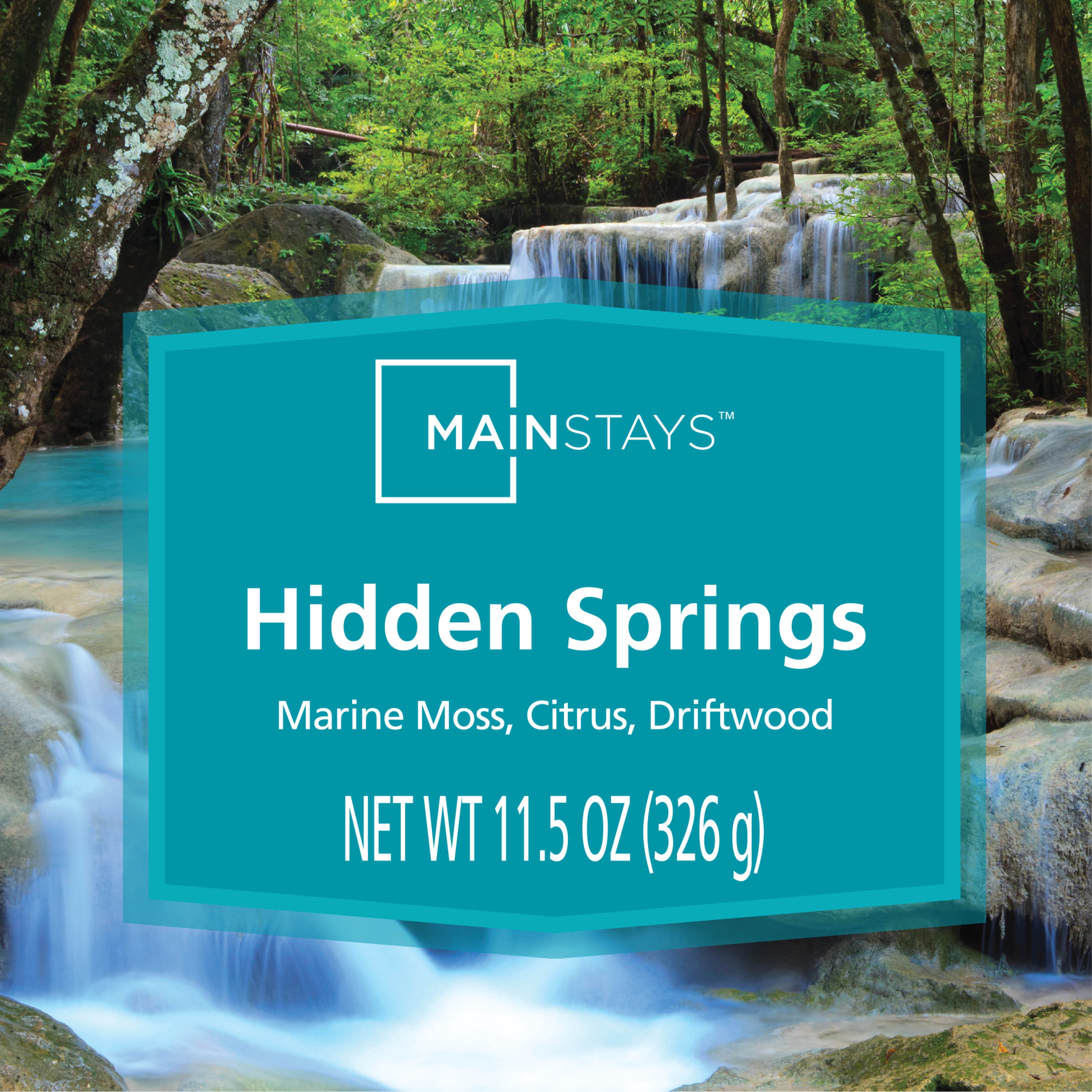 Mainstays 3-Wick Scented Glass Jar Candle, Hidden Springs, 11.5oz.