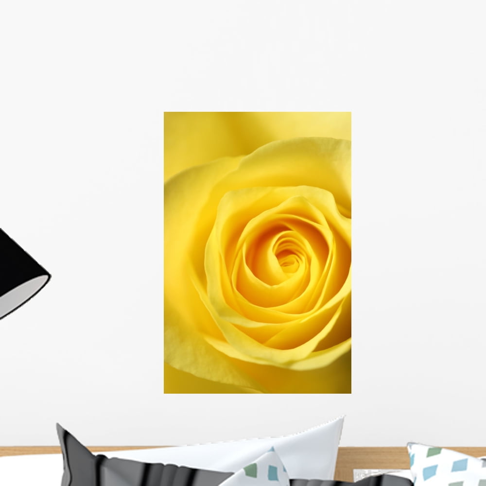 Elegant Yellow Rose Wall Mural by Wallmonkeys Peel and Stick Graphic