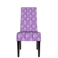 thumbnail image 2 of ZICANCN Purple Floral Stripes Chair Protectors Seat Covers , Dining Chair Slipcovers for Dining Room Hotel Kitchen Lavender, 2 of 8