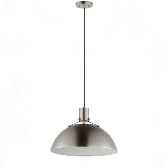 1 Light Pendant-8.75 inches Tall and 12 inches Wide-Satin Nickel Finish Bailey Street Home 93-Bel-5056517