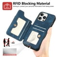 thumbnail image 4 of Dteck for iPhone 16 Pro Max Case Wallet with Card Holder,Ring Stand,RFID-Blocking PU Leather Protective Magnetic Flip Cover with Wrist Strap for iPhone 16 Pro Max 6.9",Blue, 4 of 10