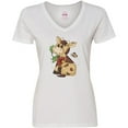 thumbnail image 3 of Inktastic Corky Cow Women's V-Neck T-Shirt, 3 of 5