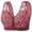 Wine, variant on Zpanxa Bras for Women Wireless Front Closure, Lace Stitching Fixed Cups with Wide Straps for Plus Size Everyday Wear Black 40BC