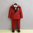 thumbnail image 4 of GUNIA Toddler Boy Suits Boys Wedding Outfit 2 Piece Toddlers Kids Soft Casual Wear Daily School Comfort Fit Boys Outfit Set Red 6-7 Years, 4 of 5