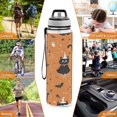 thumbnail image 6 of 32oz Transparent Sports Water Bottle with Straw for Kids Adults Outdoor School Gym Fitness Black Cat on Orange Background, 6 of 7