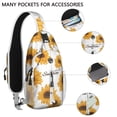 thumbnail image 4 of Retro Sunflower Graphic Sling Bag with Adjustable Strap, Multiple Compartments, Lightweight Durable Crossbody Backpack for Daily Commuting, Gym, Travel, 4 of 6