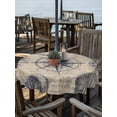 thumbnail image 2 of Outdoor Tablecloth with Umbrella Hole for Patio/Picnic/Party/Camping, Ocean Compass Waterproof Table Cloth Round Cover Washable, Vintage Coastal Starfish Shell Conch Beige (Dia 60"), 2 of 8