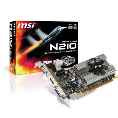 MSI N210-MD1G/D3 GeForce 210 1GB 64-bit DDR3 PCI Express 2.0 x16 HDCP Ready Low Profile Ready Video (Best Pci Express 2.0 X16 Graphics Cards)