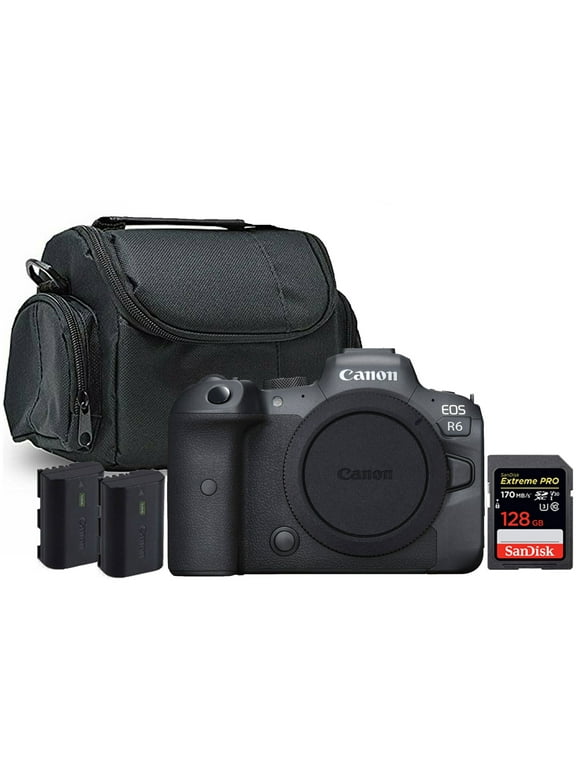 Canon EOS R6 Mirrorless Digital Camera Body with Extra Canon LP-E6NH Lithium-Ion Battery Top Bundle