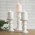 thumbnail image 4 of Better Homes & Gardens White Ceramic Pillar Candle Holders, Set of 3, 4 of 4