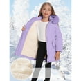 thumbnail image 5 of CPNG Kids Girl's Long Coat Waterproof Winter Warm Outerwear Winter Fleece Coat Long Puffer Jacket with Faux Fur Hood Parka Puffer Jacket Clothes, 5 of 7