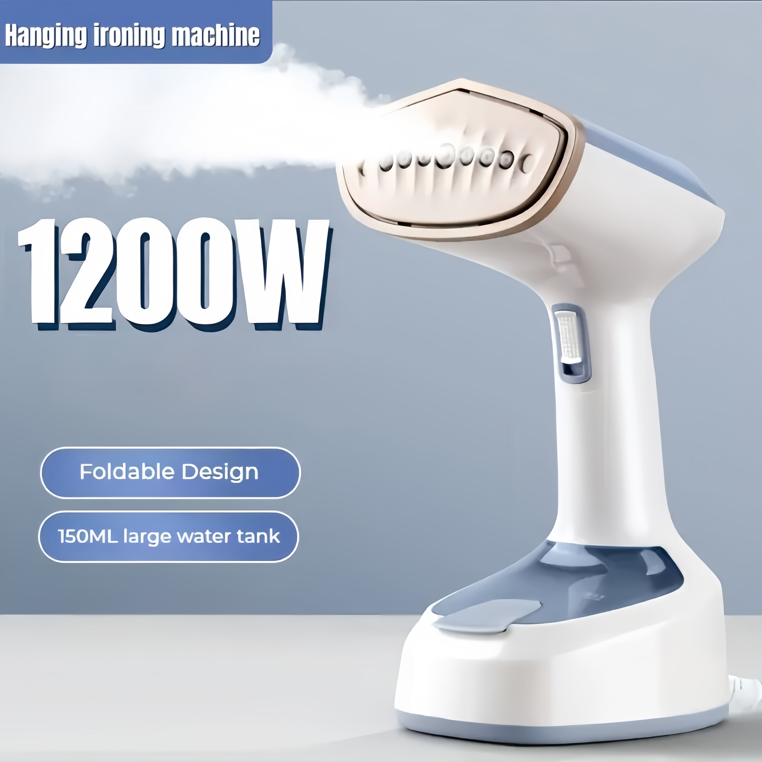 Handheld Steamer, 1200W Fast Steam in 20s, Foldable Travel Steamer Iron for Clothes, Portable for Home & Trips
