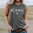 thumbnail image 4 of ICHUANYI Women's Fashion Casual T Shirt Letter Print Sleeveless Blouse Crew Neck Slim Mother's Day Tank Tops Trendy 2024, 4 of 4