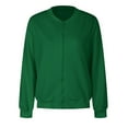 thumbnail image 7 of Sopiago Zip Up Jacket for Women Lightweight Windproof Bomber Jackets Fashion Coat Boyfriend Loose Fit Outerwear Green,XL, 7 of 7