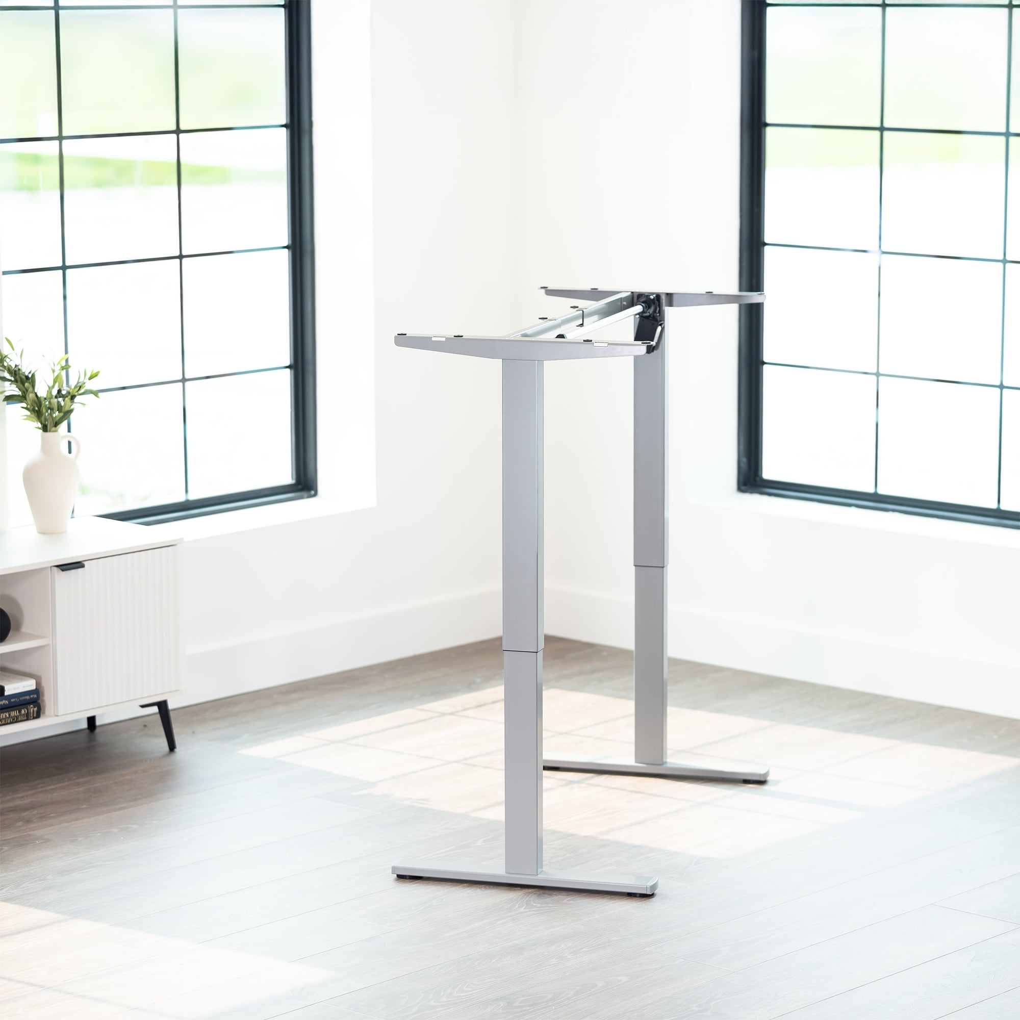 VIVO Gray Electric Stand Up Desk Frame, Single Motor Standing Adjustable Base