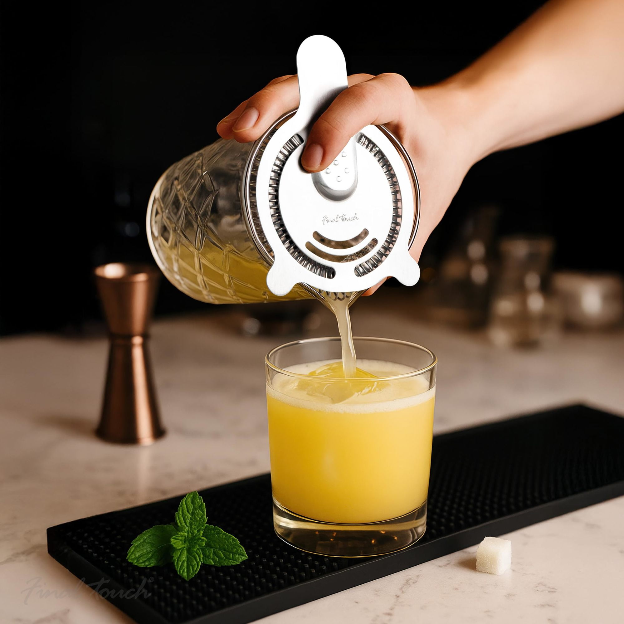 Final Touch 13.5-Oz. Mixing Pitcher with a Hawthorne Strainer