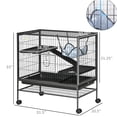 thumbnail image 5 of JERFIT 3-Tier Small Animal Cage with Wheels, Large Metal Habitat for Ferrets, Chinchillas, Sugar Gliders with Hammock, Ramp & Easy-Clean Tray, Black, 5 of 5