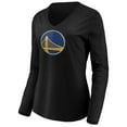 thumbnail image 2 of Women's Stephen Curry Black Golden State Warriors Playmaker Name & Number Long Sleeve V-Neck T-Shirt, 2 of 3