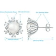 thumbnail image 3 of Yami Elegant Cultured White Pearl Earrings & Cubic Zirconia Flower 925 Sterling Silver Stud, 8-8.5mm, Hypoallergenic Mother's Day Gift for Her, 3 of 10