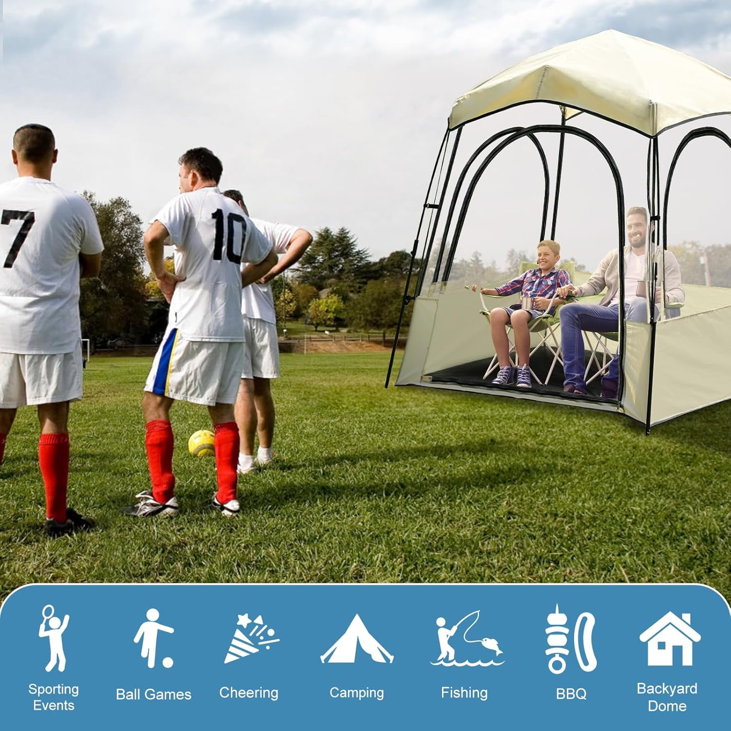 Slsy 1-2 People Outdoor Pop-Up Bug Proof Sport Tent with