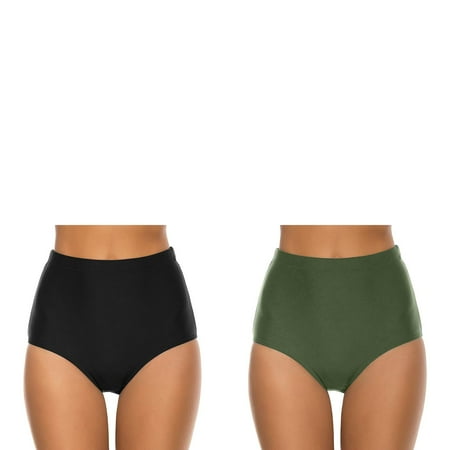 Wijhcboe 2 Pack Women Romper with Skirt Overlay for Girls with Stripes Running High Waist Bikini plus Size Push up Swimsuits for Women Bottoms Swim Briefs Beach Shorts Ruched Bottom For Women s Swim