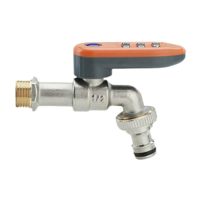 Grifo exterior de rosca macho de 1/2 pulgada con cerradura combinada y adaptador. Grifo de seguridad exterior para jardín. para manguera de jardín.
