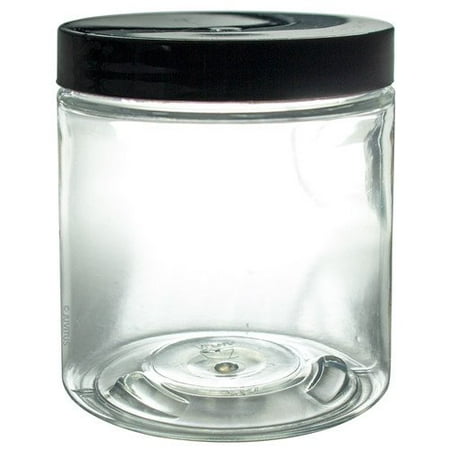 3 Oz Plastic Jar - Clear PET Plastic (BPA Free) Refillable Jar - 8 oz (6 pack) + Spatulas and Labels