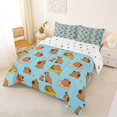 thumbnail image 2 of Manfei Cartoon Capybara Full Size Comforter Sets,Kawaii Swim Ring Print Bedding Comforter Set,Blue,Polkadot Reversible,3-Piece,1 Comforter and 2 Pillowcases, 2 of 7