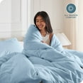 thumbnail image 4 of Bare Home Luxury Duvet Cover and Sham Set - Premium 1800 Collection - Ultra-Soft - Queen, Light Blue, 3-Pieces, 4 of 8