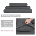 thumbnail image 4 of PiccoCasa 4 Pieces Bed Sheets Set with Flat Sheet, Fitted Sheet and Pillowcases King Dark Gray, 4 of 6