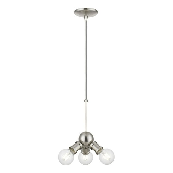 47164-91 Livex Lighting Lansdale - 3 Light Pendant In Transitional Style-17.5 Inches Tall and 7 Inches Wide-Brushed Nickel Finish    -Traditional
