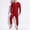 #0075-Red, variant on Ceisia Men Solid Button Front Long Sleeve Ankle Cuff One Piece Jumpsuit Loungewear For Night Sleep Home Relaxation Holiday Party Gift